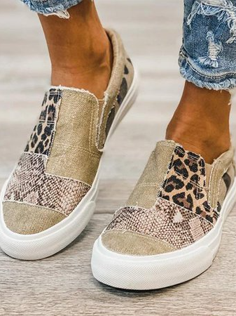Vintage Flat Heel Leather Daily Sneakers