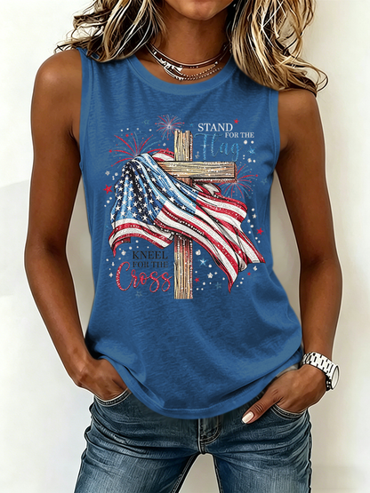 Women'S America Flag Printed Tank Top