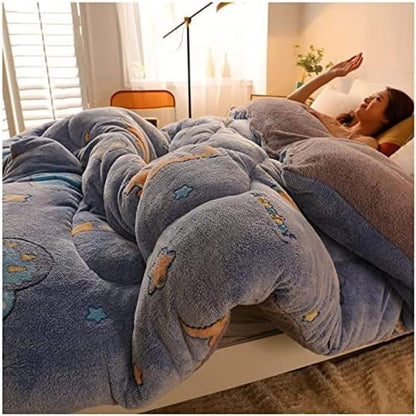 Thick warm cashmere blanket bedding hollow fiber down quilt