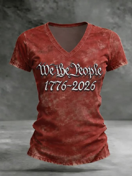 Women'S Casual T-Shirt With American 250th Anniversary Print