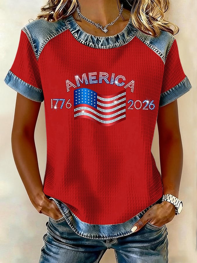 Women's 250th Anniversary Printed Short-Sleeved T-Shirt