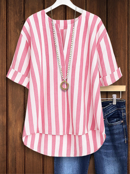 Classic Striped Casual Blouse