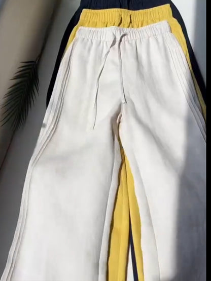 Women'sTencel and Linen Wide-leg Casual Pants