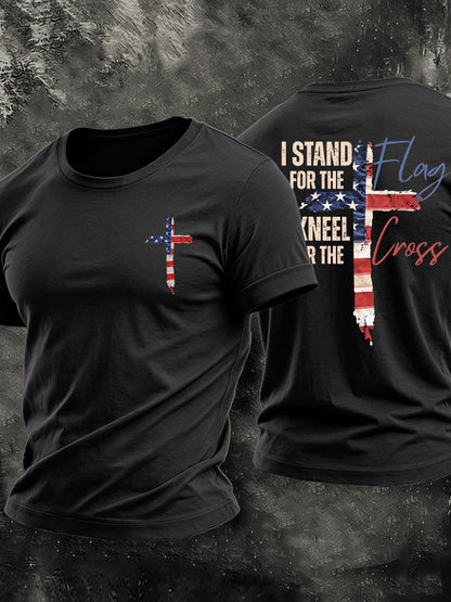 Men'S American Faith Flag Printed Casual T-Shirt