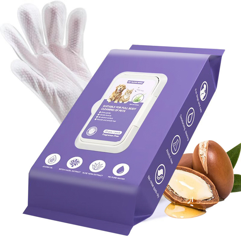 Disposable Dog Grooming Wipes (20-Pack) — Specially Designed to Remove Loose Fur, Clean Away Sticky Debris, Eliminate Odors, Moisturize Skin, and Care for Paws