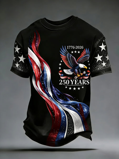 Men's USA 250th Anniversary Commemorative Print Casual T-Shirt