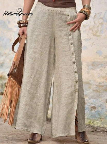 Women's  Cotton And Linen Casual Pants