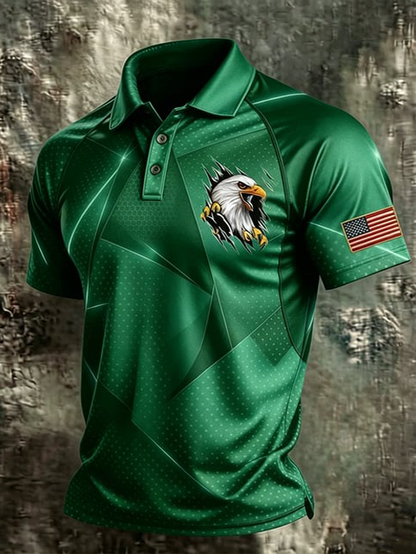Men'S Independence Day Print Casual Polo Shirt