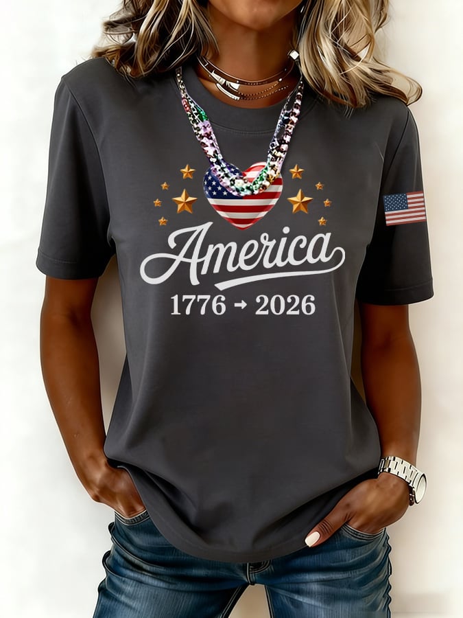 Women's casual American 250th Anniversary T-shirt