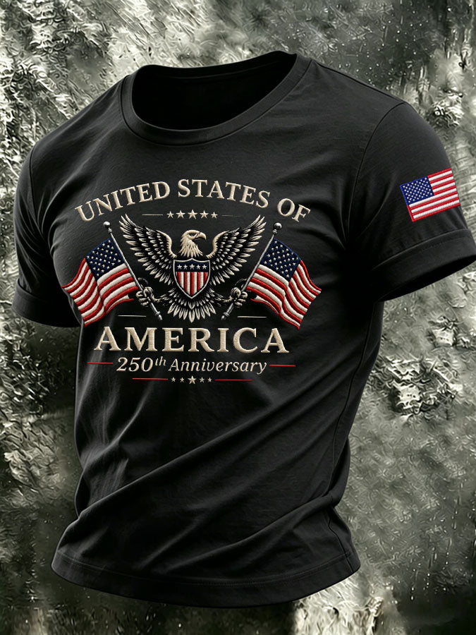 Men's The United States of America Printed Casual T-shirt