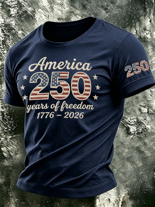 Men's The United States of America Printed Casual T-shirt