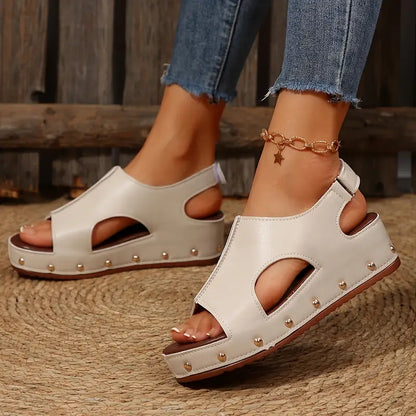 Women's Handmade Comfortable Leather Summer Wedge Sandals
