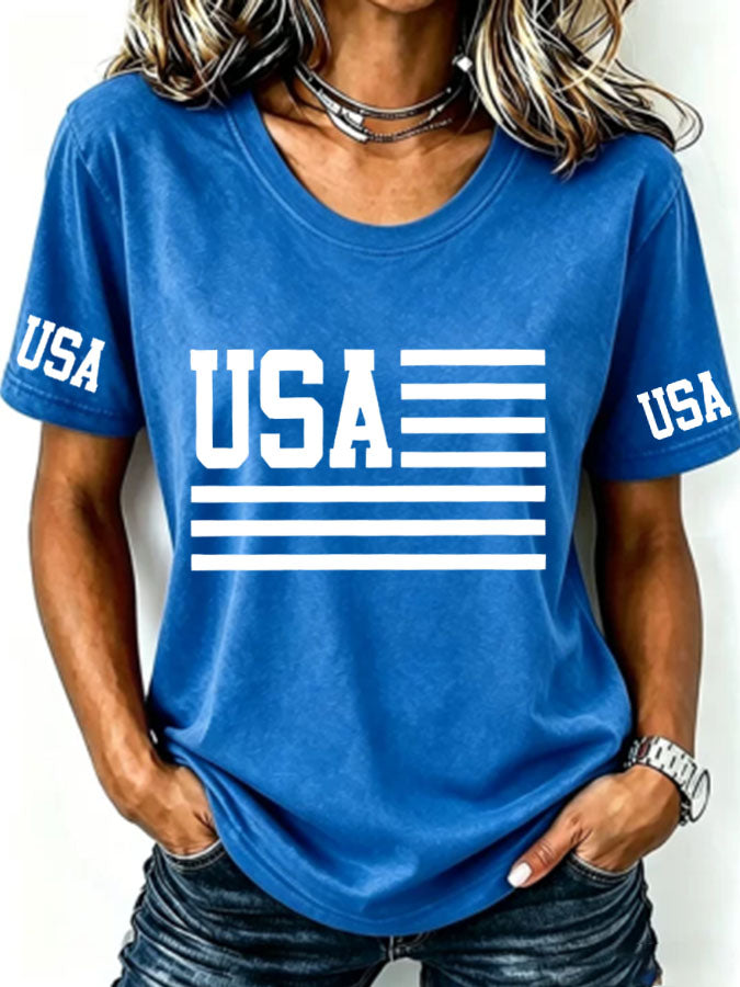 Women'S USA Printed T-Shirt