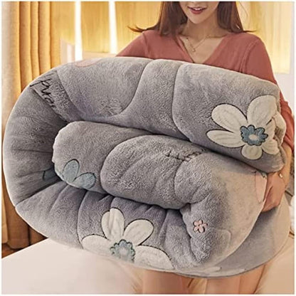 Thick warm cashmere blanket bedding hollow fiber down quilt