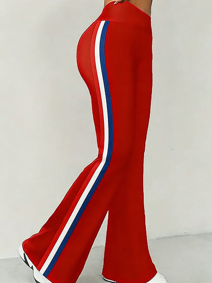 Women's American Flag Stripe Printed High-Stretch Leggings