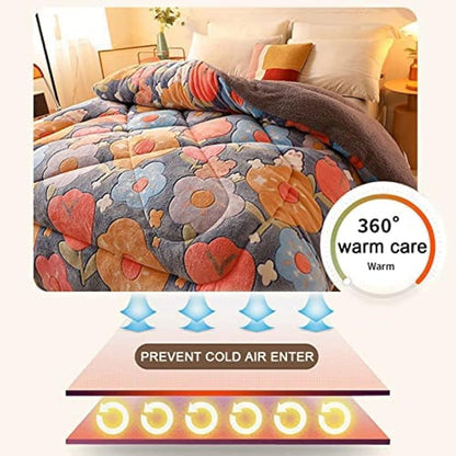 Thick warm cashmere blanket bedding hollow fiber down quilt