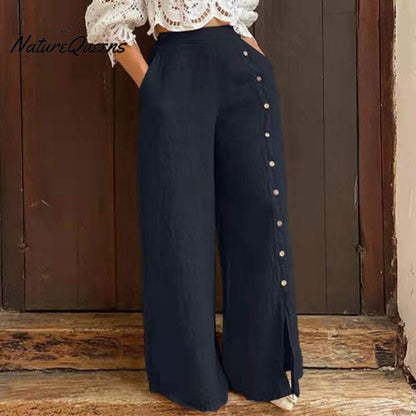 Women's  Cotton And Linen Casual Pants
