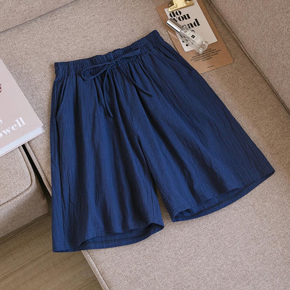 Women's Solid Color Casual Loose Cotton Shorts