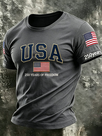 Men'S America Flag Printed Casual T-Shirt