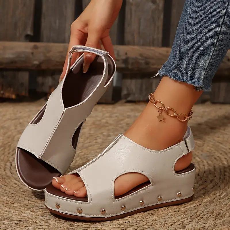 Women's Handmade Comfortable Leather Summer Wedge Sandals