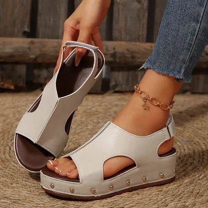 Women's Handmade Comfortable Leather Summer Wedge Sandals