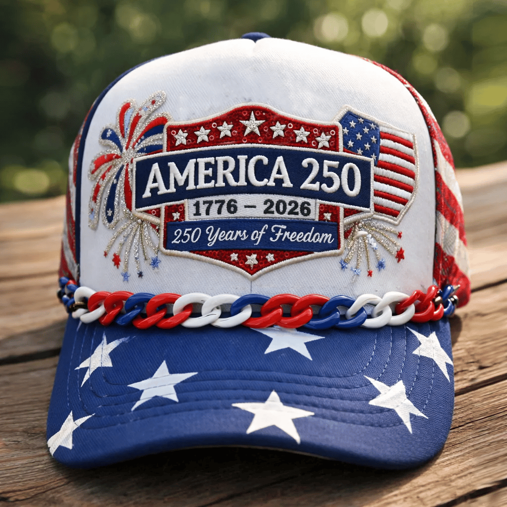 Unisex Casual Hat With American 250th Anniversary Commemorative Print.