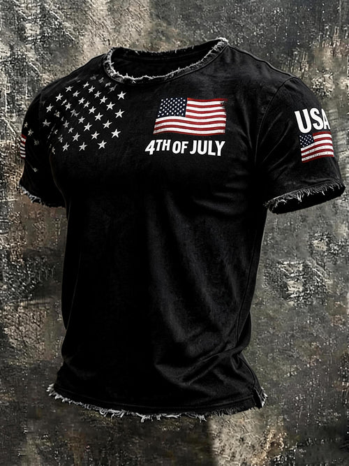 Men'S America Flag Printed Casual T-Shirt