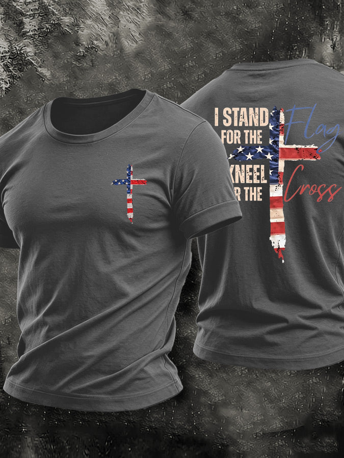 Men'S American Faith Flag Printed Casual T-Shirt