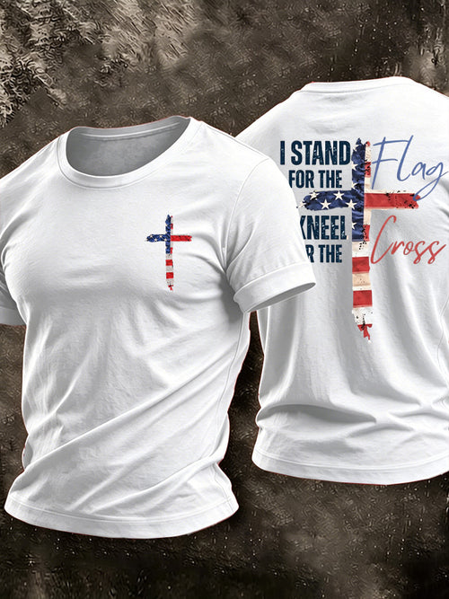 Men'S American Faith Flag Printed Casual T-Shirt