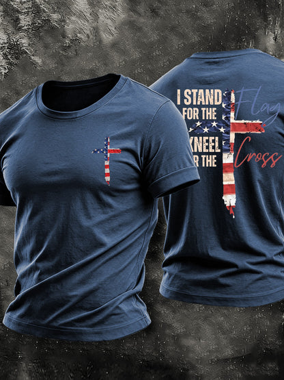 Men'S American Faith Flag Printed Casual T-Shirt