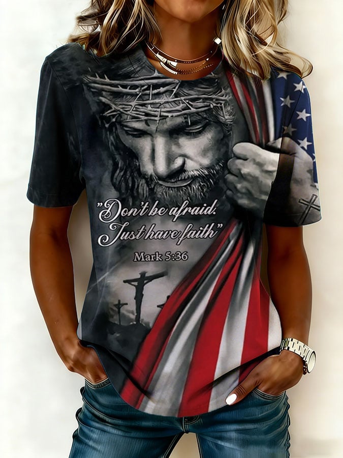 Women's Faith Printed Casual T-shirt