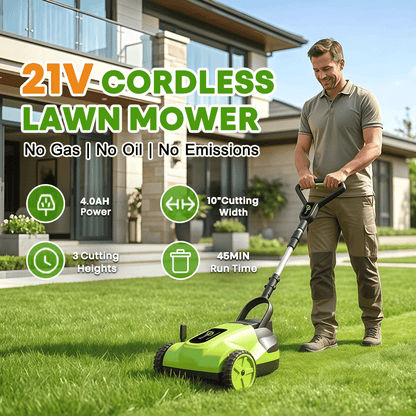 8.7-Inch Small Electric Lawn Mower for Yards & Gardens