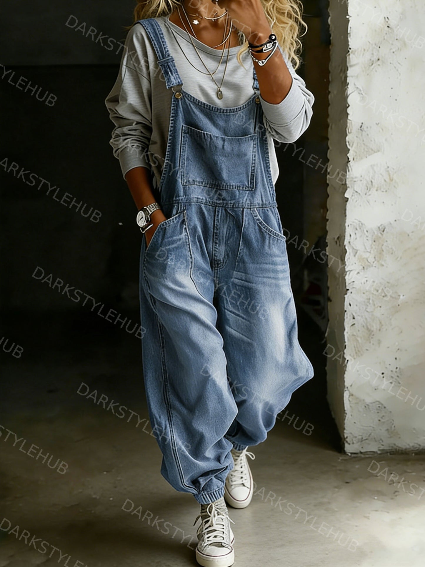 Women’s Casual One Piece Denim Jumpsuit