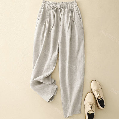 Women's Simple Solid Color Linen Blend Pants
